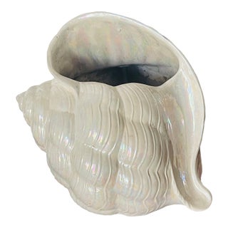 Ceramic Coastal Sea Shell Tissue Cover Box For Sale