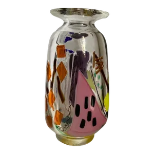 Vintage Heavyweight Multi Layer Art Glass Vase, Circa 1990