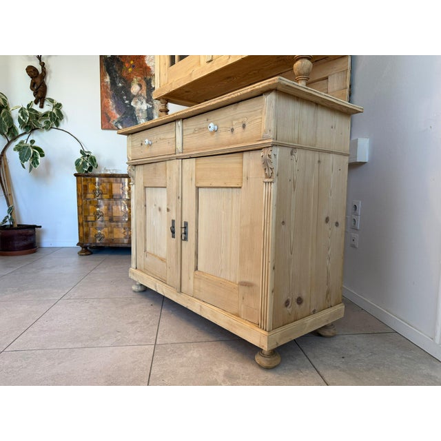 Wood Gründerzeit Kitchen Farmhouse Sideboard in Softwood For Sale - Image 7 of 11