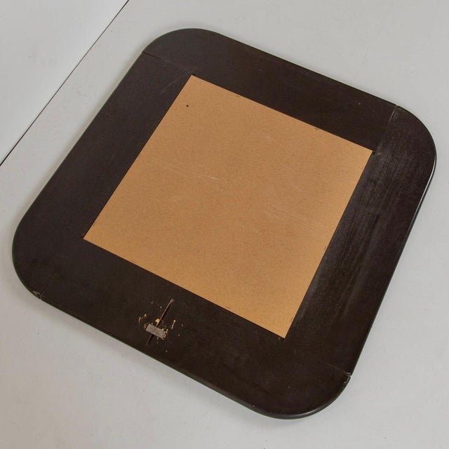 Brown Postmodern Italian Square Mirror with Dark Brown Lacquered Frame, 1980s For Sale - Image 8 of 9