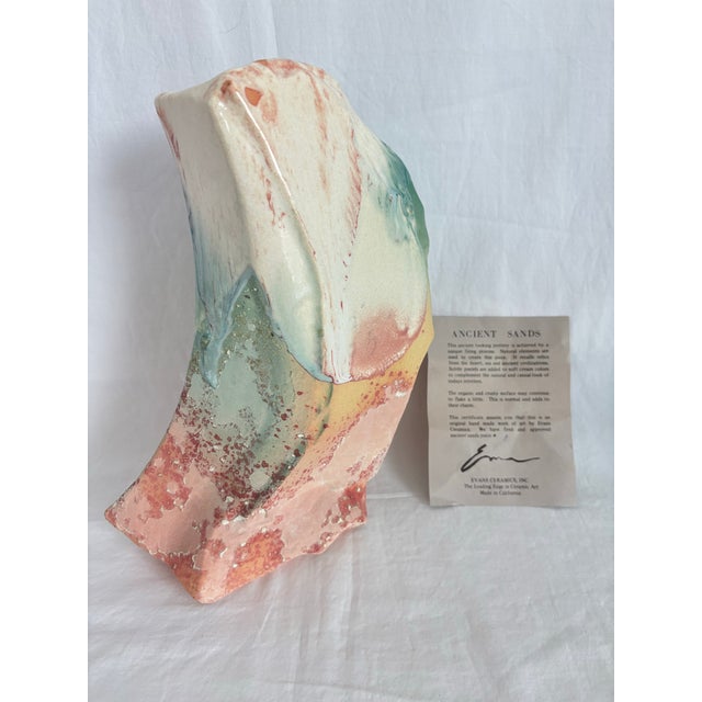 1980s Tony Evans “Ancient Sands” Raku Abstract Vase #11 For Sale - Image 12 of 12