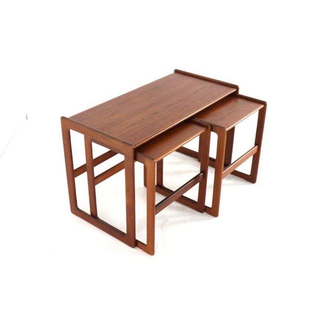 Vintage Nesting Tables by Arne Hovmand Olsen for Mogens Kold, 1960s, Set of 3 For Sale - Image 6 of 14
