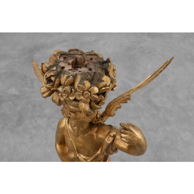 Louis XVI Gilt Oak Angel Figure Part of a Altar, 18th Century For Sale - Image 13 of 14