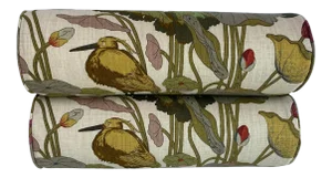 Early 21st Century Gp&j Baker Nympheus Floral Bolster Pillows- a Pair
