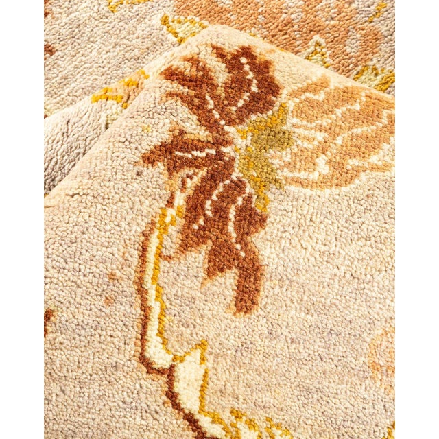 Textile Vintage Traditional Hand Knotted Wool Area Rug, Gold - 6'4" X 9'2" For Sale - Image 7 of 9