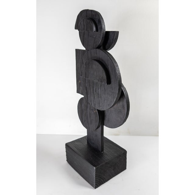 Mid-Century Modern Mid-Century Modern Black Geometric Abstract Sculpture After Louise Nevelson For Sale - Image 3 of 11