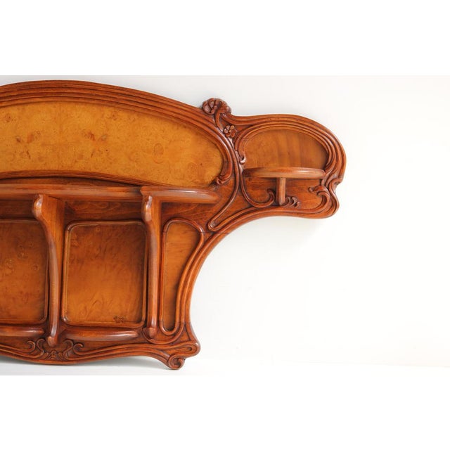 Brown Antique French Art Nouveau Carved Wall Shelf by Louis Majorelle, 1900 For Sale - Image 8 of 17