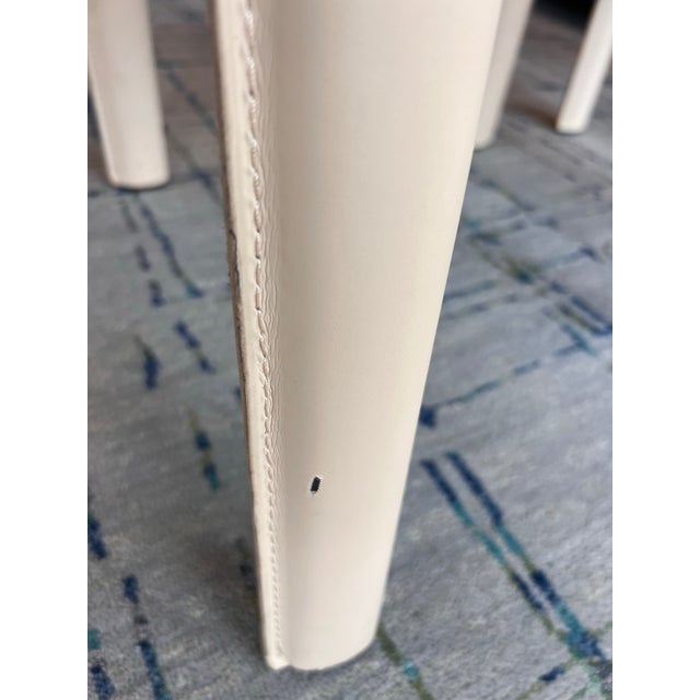 Pair of Room & Board Madrid Cream Leather Dining Chairs For Sale In Boston - Image 6 of 8