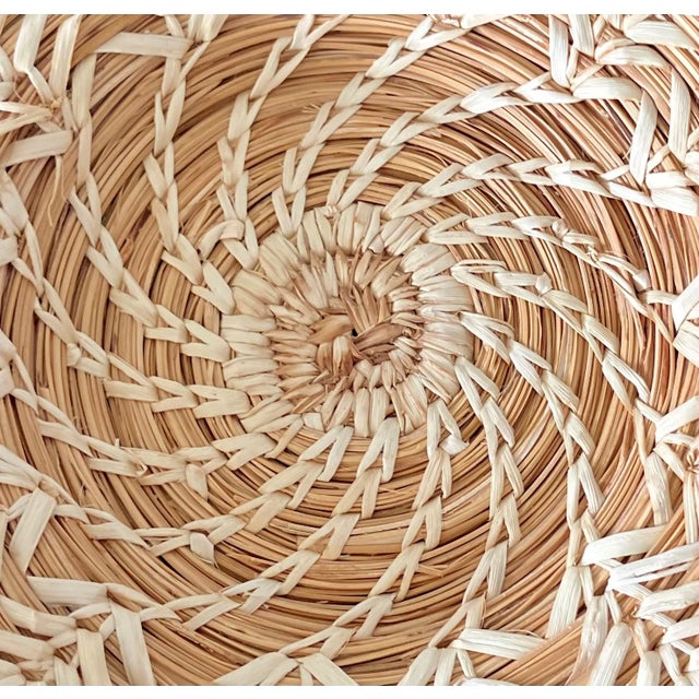 Late 20th-Century Sweetgrass Gullah-Style Decorative Shallow “Bowl Basket” For Sale - Image 11 of 18