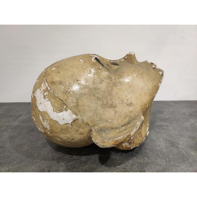 Large Antique Papier Mache Carnival Masks, 1900s, Set of 2 For Sale - Image 11 of 14