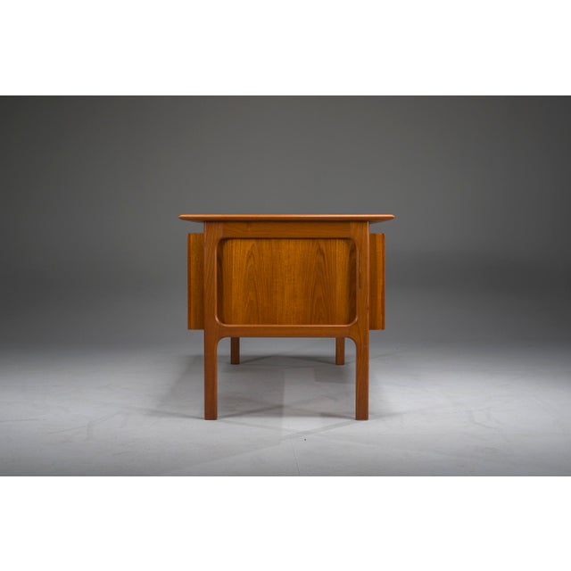 Brown Danish Executive Desk in Teak by Erik Brouer for Brouer Møbelfabrik, 1960s For Sale - Image 8 of 18