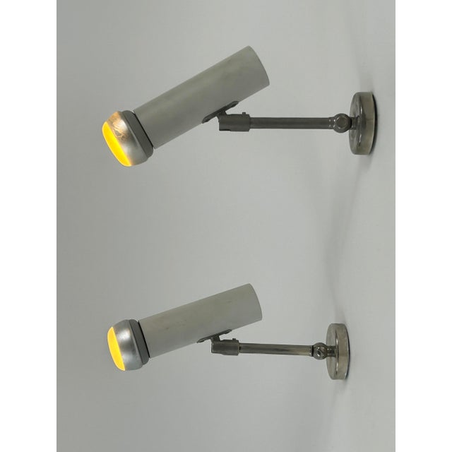Set of two elegant and minimalistic mid-century modern ceiling lamps, sconces or spot lights. Designed & manufactured by...