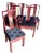 Chinese Red and Gold Lacquered Hand Painted Dining Chairs - Set of 6 For Sale