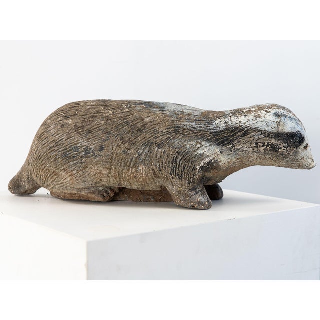 Sculpture Materials Reconstituted Stone Badger Garden Ornament, England 1960s For Sale - Image 7 of 11