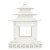 White Scalloped Wicker Pagoda, Large For Sale - Image 4 of 4
