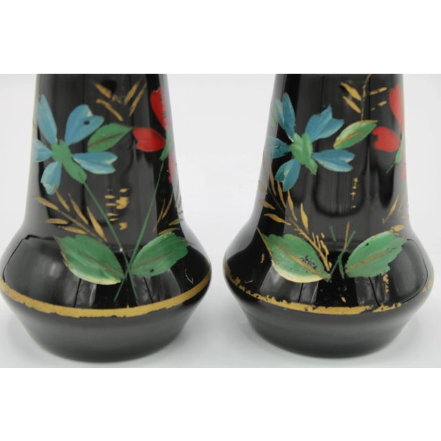 Antique Dutch Black Opaline Vases - a Pair For Sale In Tulsa - Image 6 of 10