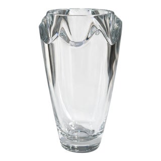 Vintage Orrefors “Bogaska” Crystal Vase For Sale