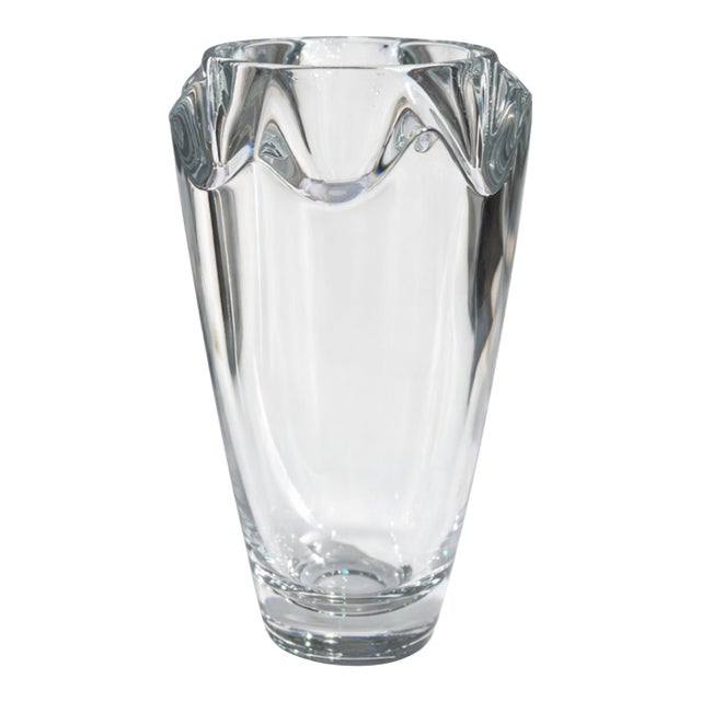 Vintage Orrefors “Bogaska” Crystal Vase For Sale