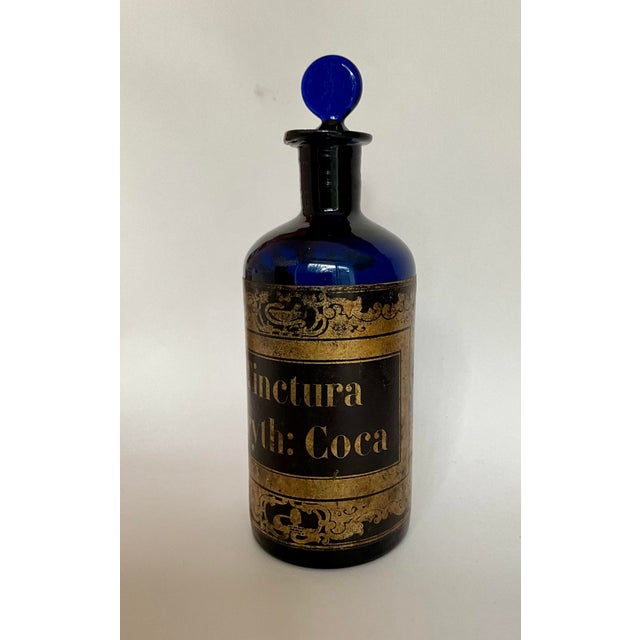 Antique Cobalt Blue Apothecary Bottle, 1890s For Sale - Image 3 of 10