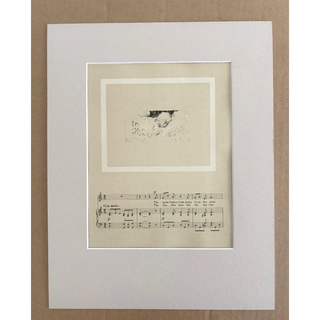 Up for sale is this charming antique print from a book of lullabies published by L. Prang in1888 - one lullaby for each...