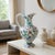 Handmade Ceramic Pitcher Vase (30cm) Traditional “Ewer” Form with Handle – Colorful Floral Pattern & Geometric Neck Border For Sale - Image 6 of 10