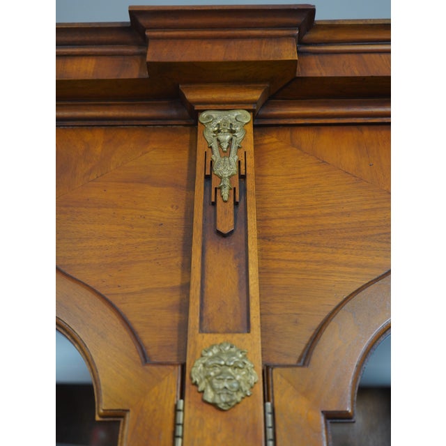 Vintage Large Georgian Style Walnut Bookcase Display Cabinet For Sale - Image 16 of 18