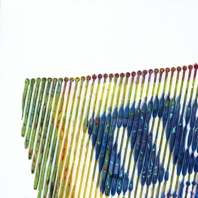 Playing with the interaction between positive and negative space, strong colors on neutral backgrounds, Canadian artist...