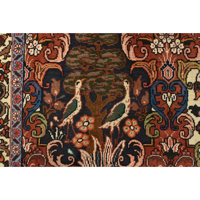 Bakhtiari Rug 6’6” X 9’9” Red Wool Vintage Hand-Knotted Carpet For Sale - Image 9 of 15