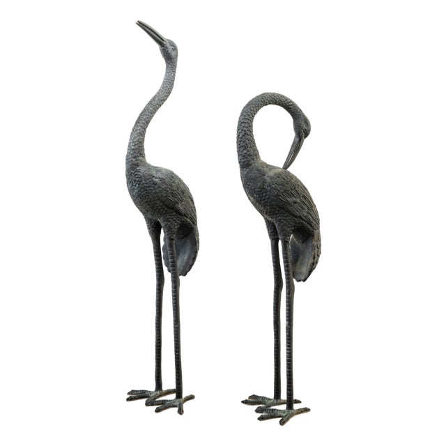 Unknown, Large Herons, 1950s, Bronze, Set of 2 For Sale