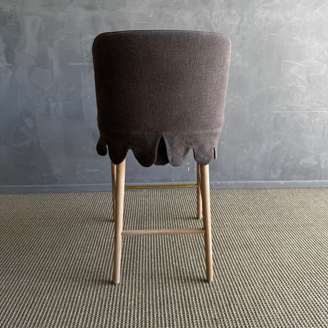 Metal Kate Slip Covered Counter Stool -Cafe Noir For Sale - Image 7 of 8