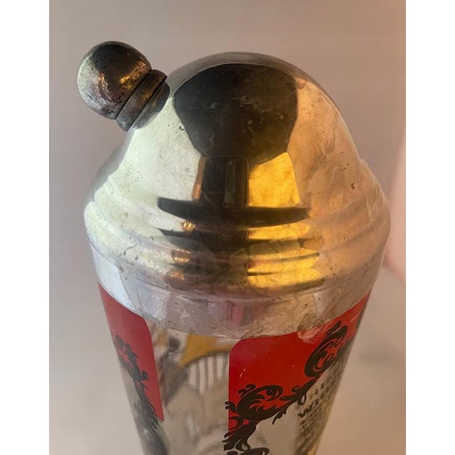 Transparent Mid 20th Century Hazel-Atlas "Gay '90s" Glass Cocktail Shaker With Recipes For Sale - Image 8 of 11