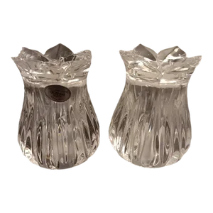 Pair of Gorham Crystal Etched Salt & Pepper Shakers, Made in Germany