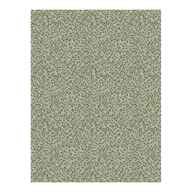 Panthera Spotted Leopard Hand-Looped Area 9' x 12' Rug - Peridot Green For Sale