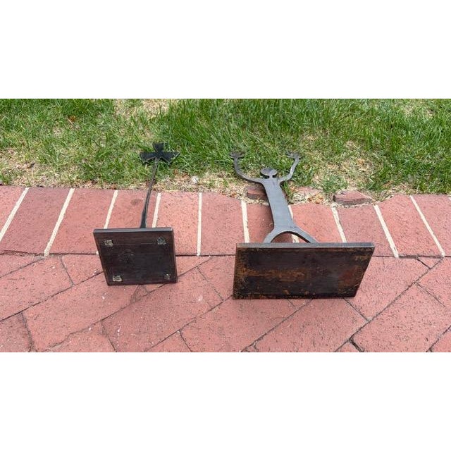 Metal Pair of Brutalist Welded Steel Figural Sculptures, American, Circa 1970s For Sale - Image 7 of 9