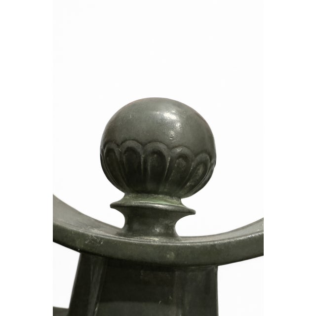 Art Deco Disko Metal Candlesticks by Just Andersen, 1930s, Set of 2 For Sale - Image 4 of 10