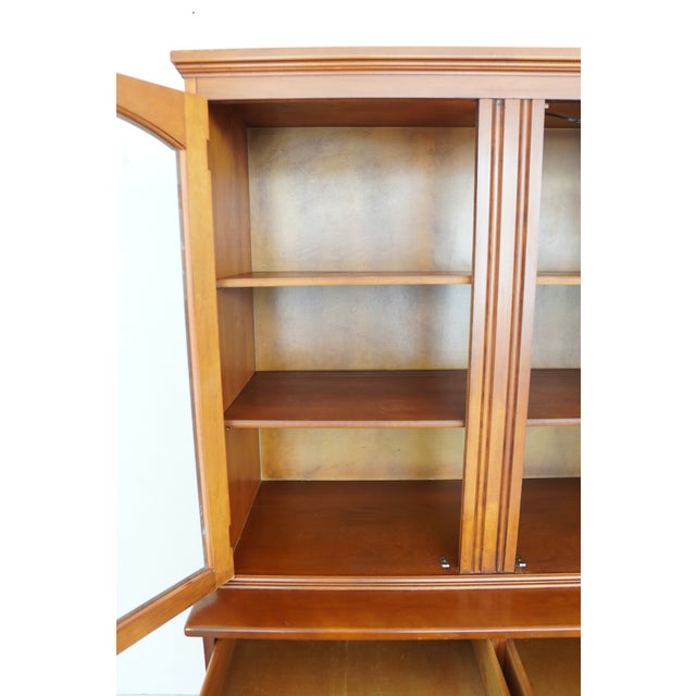 Vintage Traditional China Cabinet Hutch For Sale - Image 9 of 17