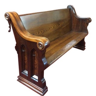 Antique Church Pew, Walnut and Ash Wood, (Pew C) For Sale