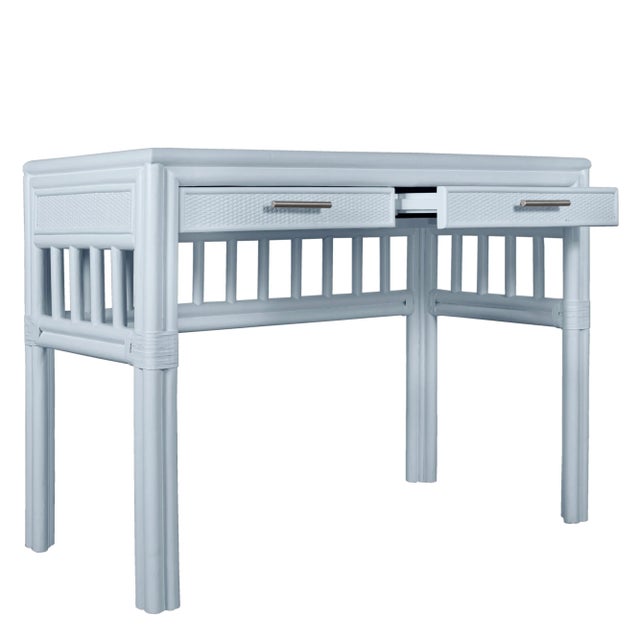 Baby Blue Colony Desk, Light Blue For Sale - Image 8 of 9