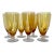 1940s Mid-Century Modern Cambridge Glass Co. Amber Optic Stem 3121 Goblets - Set of 7 For Sale