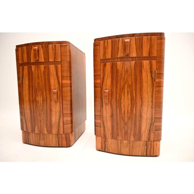 Art Deco Walnut Bedside Cabinets, 1930, Set of 2 For Sale - Image 9 of 10