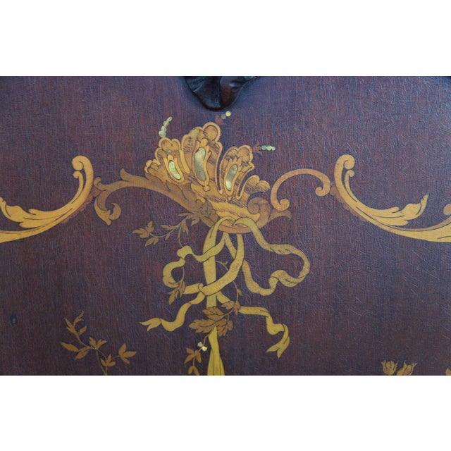 Exquisite Pair of Rj Horner Attributed French Rococo Mahogany Marquetry Inlaid Twin Beds For Sale - Image 6 of 18