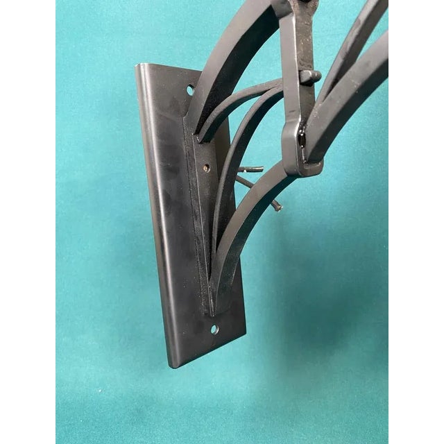 Metal Black Secession Wall Lamp, 1890s For Sale - Image 7 of 9