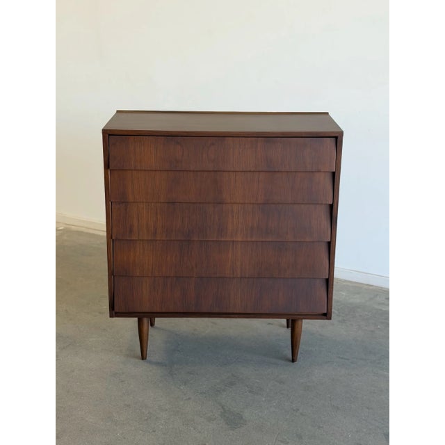 1960s Louvered Walnut Highboy For Sale - Image 12 of 16