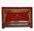 Wood 1900s Antique Red Shanxi Cabinet With Carved Border Doors For Sale - Image 7 of 7