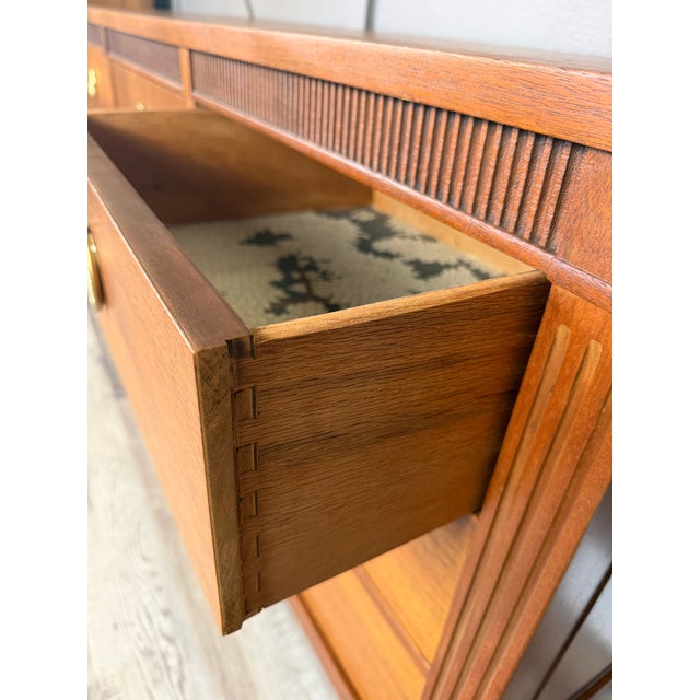 Wood 1950s Refinished Walnut Dresser by Stanley For Sale - Image 7 of 15