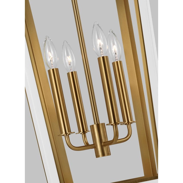 Transitional Alexa Hampton by Visual Comfort Studio Curt Medium Lantern, Matte White For Sale - Image 3 of 5