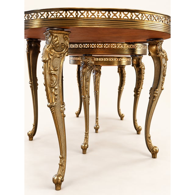 Wood Antique Side Tables, 1890s, Set of 3 For Sale - Image 7 of 8