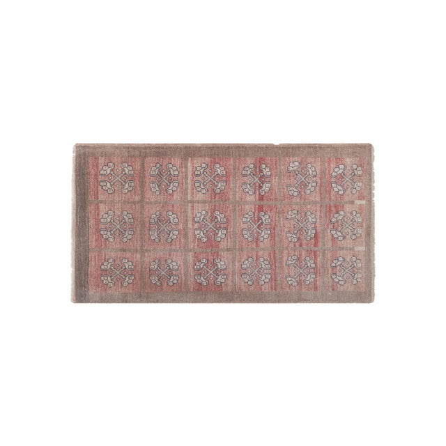 Distressed Turkish Karapinar Runner With Floral Pattern 3' X 5'6'' 36.2" x 66.1" / 92 x 168 Cm Hand woven with high...