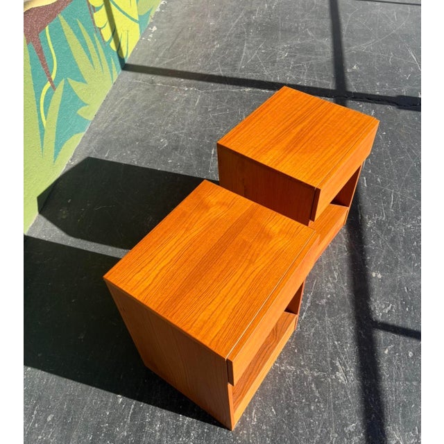Wood Danish Teak Nightstand Pair For Sale - Image 7 of 7