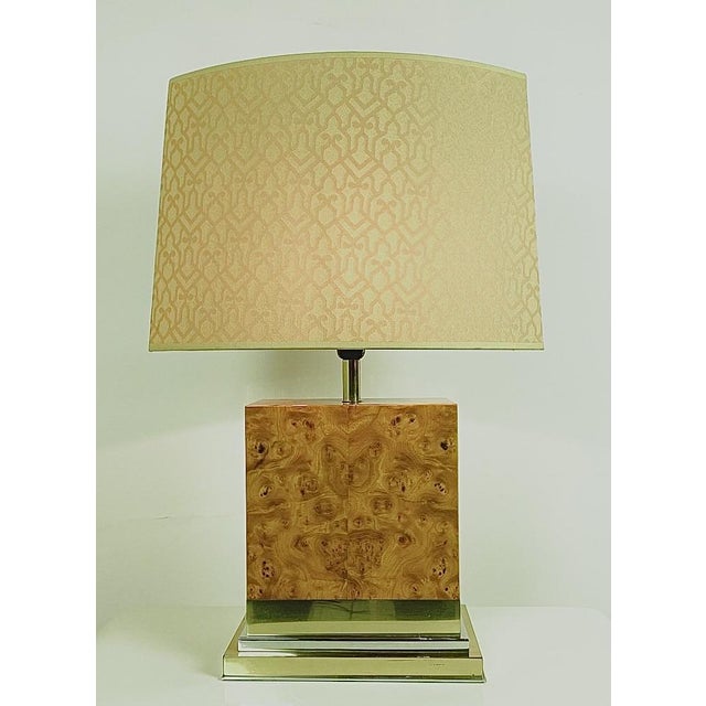 A beautiful and stylish large Italian table lamp from the 70’s, attributed to Jean Claude Mahey. The used materials are...